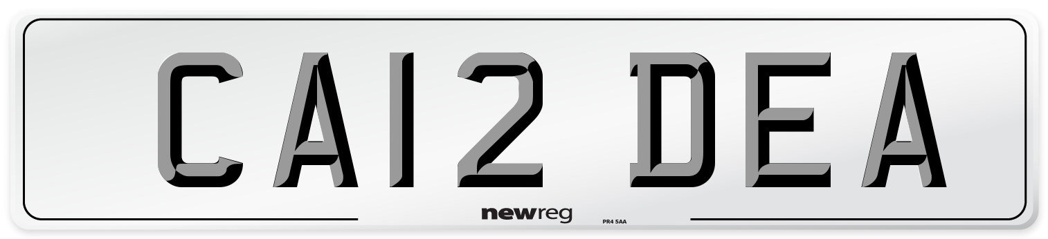 CA12 DEA Number Plate from New Reg